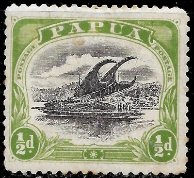 1909 PAPUA SC#34b PERF 11 🔥ERROR INVERTIDO WM#13 🔥MvLH OG 🔥LAKATOI Foto 1 de 2