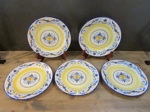 Set of 5 Pier 1 Imports MIRANDELA Hand Painted SALAD PLATES Portugal - Picture 1 of 11