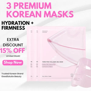 🌸 Korean Collagen Face Mask with Niacinamide | Deep Hydration & Glow | 3 Sheet - Picture 1 of 10