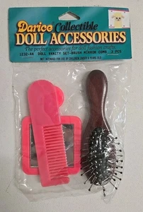NEW 3pc Darico Collectible Doll Accessories Brush Comb Mirror Vanity Set 1232-44 - Picture 1 of 5