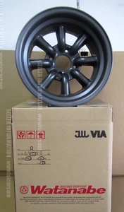RS WATANABE EIGHT SPOKE WHEEL ALUMINIUM 14X8.5 -13 PCD 4X114.3 BLACK A64638A - Picture 1 of 14