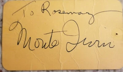 MONTE IRVIN SIGNED WALDWICK NJ BASEBALL AWARDS DINNER CARD 1977 HOF MLB VINTAGE - Image 1 of 2