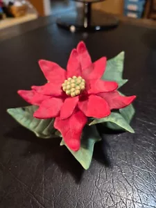 Vintage Lenox POINSETTIA Garden Flowers Fine Porcelain Floral Figurine 1991 - Picture 1 of 5