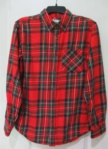 red plaid flannel shirt men's small long sleeve Magellan Outdoors preowned - Picture 1 of 7