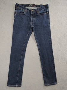 Krew Jeans Mens 34x29 Blue True Slim Straight Stretch Button Fly Denim 9242 - Picture 1 of 11