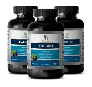 resveratrol capsules - RESVERATROL 1200mg - trans resveratrol powder 3 Bottles - Picture 1 of 9