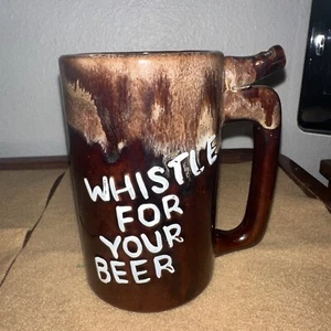 Vintage Artmark Wet Your Whistle For Your Beer Stein Mug Brown Drip Glaze Japan - Picture 1 of 6