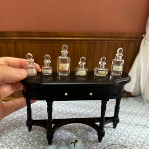 Vintage Glass Bottle DollHouse Miniatures Lot 1/12 Scale Kitchen Jar Perfume - Picture 1 of 21