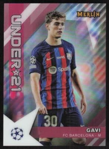 2022-23 Merlin Chrome UEFA Club Competitions #U21-6 Gavi U21 Stars FC Barcelona - Picture 1 of 2
