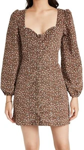 Free People Call Me Cord Combo Mini Short Dress Size US 4 UK 8/10 Brown - Picture 1 of 9