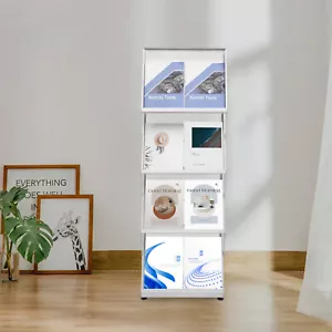 4 Tiers Brochure Display Rack Foldable Magazine Rack Iron Magazine Display Stand - Picture 1 of 21