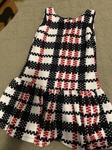 Girl’s Innocence Red Whit Blue Dress Drop Waist Polyester Material Lined America - Picture 1 of 6