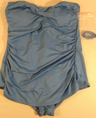 NUEVO Traje de baño sin etiqueta Merona para mujer 1 pieza azul talla mediana correas incluidas Foto 1 de 4