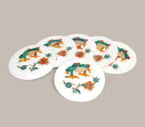 Drinkware Coasters, Coaster Set, Set of 6 Barware Decor, Tea Cups Coasters - Picture 1 of 7