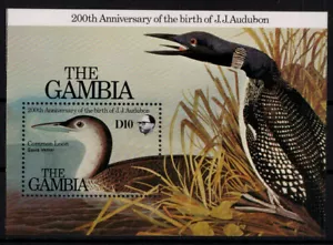 Gambia; 10 D. 200 Cumpleaños Audubon 1985 ** (13,-) - Imagen 1 de 1