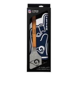 Neu Los Angeles Rams NFL Pro 2tlg BBQ Grill Kochset Sportula Ofenhandschuh Spatel - Bild 1 von 4