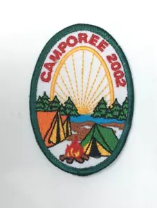 Patch BSA Pfadfinder Camporee 2002 Zelte Lagerfeuer aufgehende Sonne - Bild 1 von 2