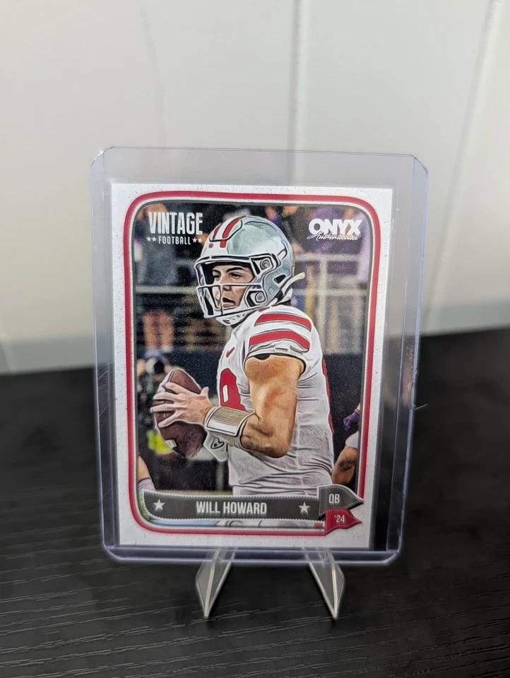 Fútbol americano Will Howard Steelers 2024 Onyx vintage novato Ohio State Buckeyes Foto 1 de 1
