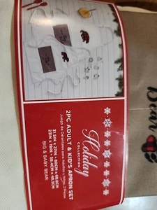 2 Stück Urlaub Big & Baby Bär Erwachsene & Kinder Marschschschürzen Set Küche Kochen NEU  - Bild 1 von 4