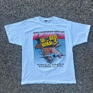 Vintage WCW Wrestling 1996 World War 3 Rocket Missile Graphic Shirt Size XL USA - Picture 1 of 8