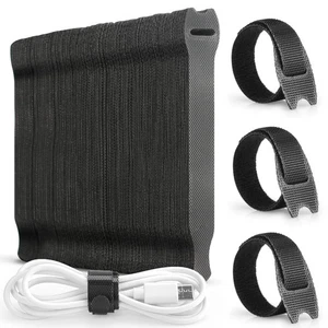 120 PCS Reusable Black Cable Ties - Hook and Loop Straps - Picture 1 of 8