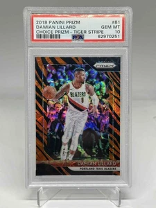 Damian Lillard 2018 Panini Prizm Tiger Stripe SSP PSA 10 Trailblazers #81 - Picture 1 of 2