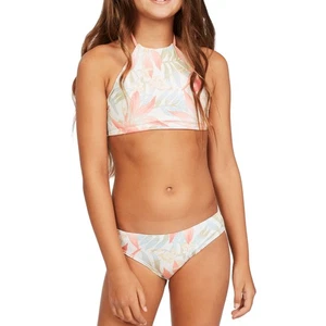 Billabong L109950 Girls Lil Love Palms High Neck Reversible Swim Set Size 10 - Picture 1 of 5