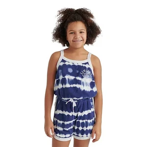 Limited Too Girls French Terry Romper w/Pockets, Navy Blue Tie-Dye - Choose Size - Picture 1 of 5