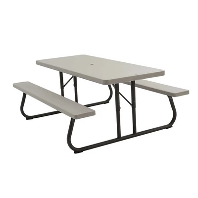 Lifetime 6 Foot Folding Picnic Table, Putty, 22119 - Image 1 of 4