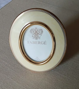 Faberge Oval Pale Yellow Enamel Ceramic Photo Frame - The Royal Collection - Picture 1 of 2