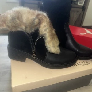 Patrizia by Spring Step Black Faux Fur Lined Leather Zip Boots Size 42 - Picture 1 of 8