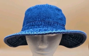 American Eagle Bucket Hat Unisex Blue Jean Plain Casual Beach Hiking Classic - Picture 1 of 7