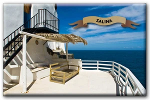 MAGNETE RETTANGOLARE CALAMITA FRIGO SICILIA MARE PANAREA ISOLE EOLIE PANORAMA - Imagen 1 de 1