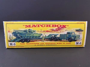 Matchbox Lesney M-3 TANK TRANSPORTER WITH CENTURION Repro E Style Box + - Picture 1 of 1