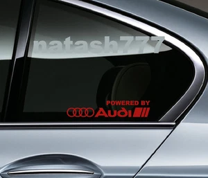 Calcomanía de ventana Powered by Audi Racing Sport S Line emblema logotipo par rojo - Imagen 1 de 1