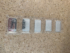 5x1 oz 999 silver Johnson Matthey consecutive serial numbers sealed bars.