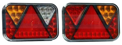 PAIR OF 12V UNIVERSAL LED REAR COMBINATION LIGHTS LAMPS FOR TRAILERS CARAVANS - Image 1 of 4