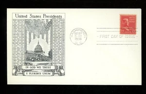 US FDC #822 Historic Art M-62 1938 DC 17 Cents Andrew Johnson Prexy Prexie - Picture 1 of 2