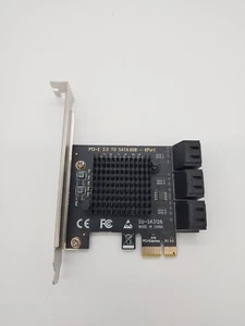 6 Port PCIe Gen 3 Expansion Card PCI-E SATA 3 Controller 6Gb Adapter for HDD SSD - Picture 1 of 2
