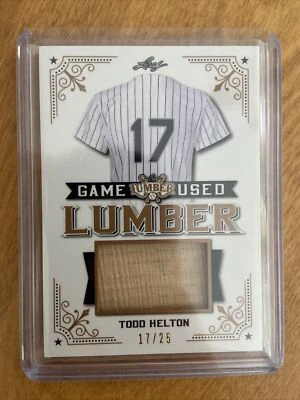 Leaf Lumber Kings Todd Helton 2021 17/25 juego usado Jumbo Bat Rockies JRSY #! Foto 1 de 2