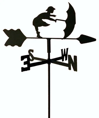 UMBRELLA GIRL GARDEN STYLE WEATHERVANE WROUGHT IRON LOOK MADE IN USA TLS1038IN - Image 1 of 2