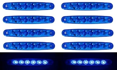 10x Azul 24V LED Contorno Lateral Marcador Luces Camión Remolque Camión Chasi... - Imagen 1 de 3