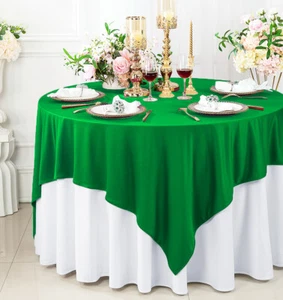 Wedding Linens Inc. 72" x 72" Square Scuba (Wrinkle-Free) Table Overlays Toppers - Picture 1 of 20