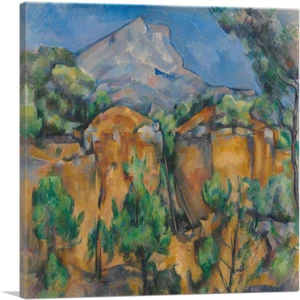 Mont Sainte Victoire vu de la carrière de Bibemus art print sur toile Paul Cézanne - Photo 1 sur 11