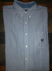 Mens Chaps Easy Care Long Sleeve Striped Button Front Shirt Size XL - Picture 1 of 2