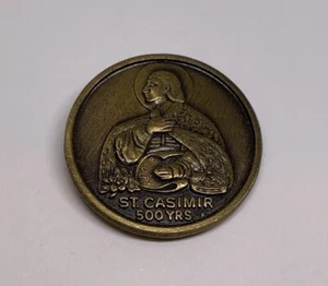 Vintage Heiliger Kasimir von Litauen 500 Jahre 1984 katholische Anstecknadel (215) - Bild 1 von 2