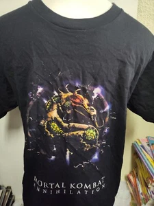 RARE!!  Mortal Kombat Annihilation Movie Promo Black Tee Size M Gildan Premium  - Picture 1 of 4