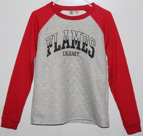 G-III Sports Womens Calgary Flames Sweatshirt, Grey, Medium Cover