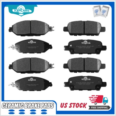 Front Rear Ceramic Brake Pads For 2017 2016 2015 2014 2013 Nissan Pathfinder - Image 1 of 4