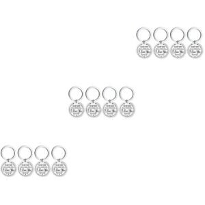  12 Pcs Stainless Steel Key Chain Metal Decor to My Son Inspirational Gifts